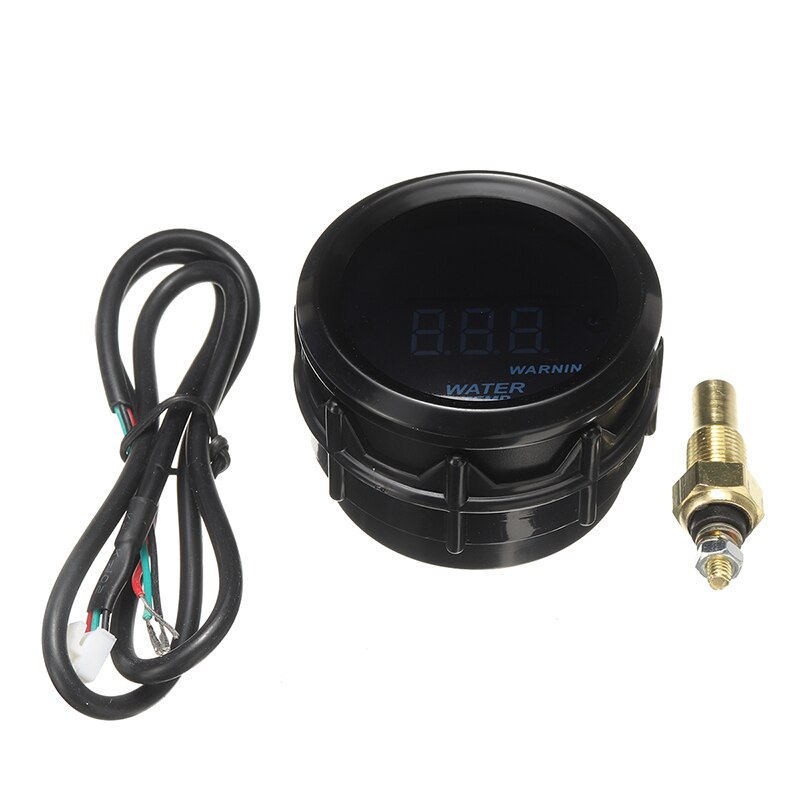 1set 12V 2" 52mm Digital LED Car Water Temperature Gauge Meter Smoke Lens With Sensor Adapter Kit For Auto Gauges Accessories
