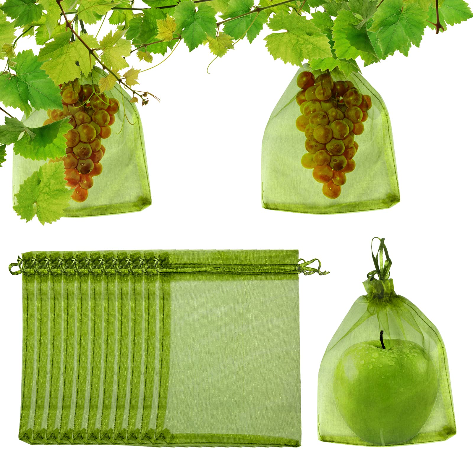 50Pcs Aardbei Druiven Fruit Bescherming Zakken Ongediertebestrijding Anti-Vogel Tuin Netting Zakken Mesh Druif Bag Planter Grow tassen