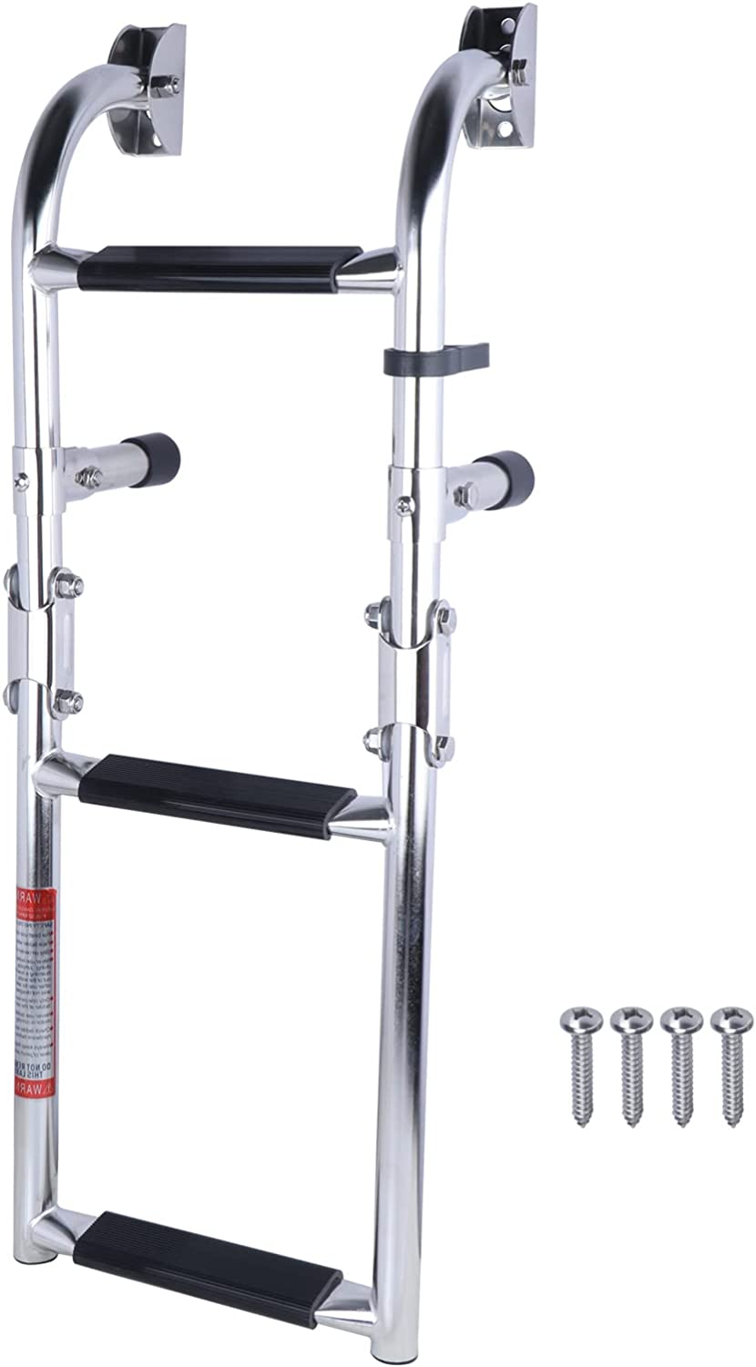 Boot Accessoires Marine 3 Step Vouwladder Boot Marine Roestvrij Staal Ponton Ladder Gepolijst 2 + 1 Trede