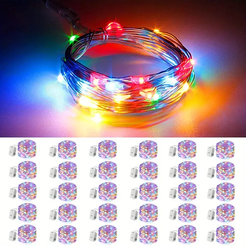 30 Packs Sprookje Lamp Batterij Werkende String Light 20 Led Mini String Licht Waterdicht Voor Bruiloftsfeest Diy Slaapkamer Decor: RGB / 0-5W