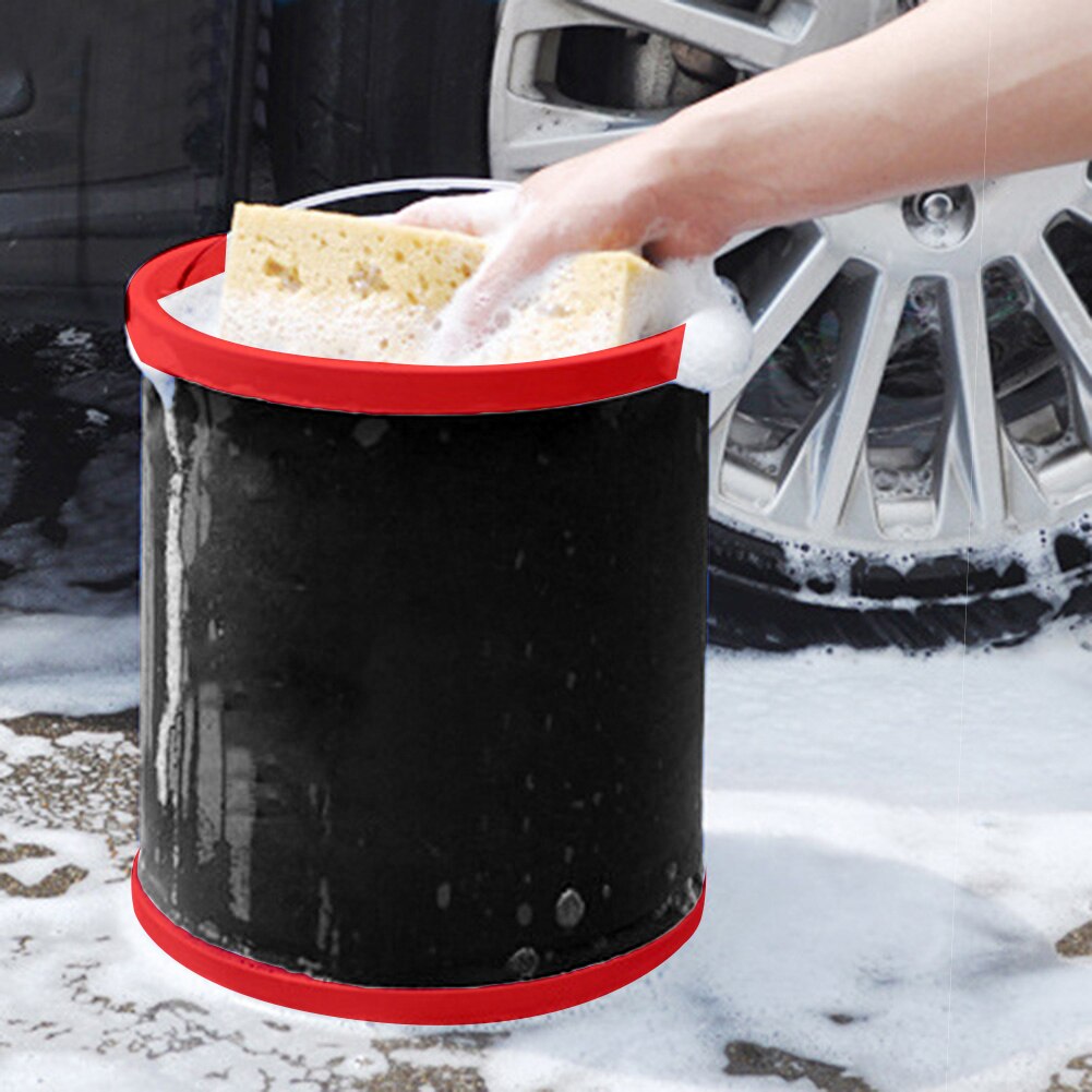 12L Car Wash Large Bucket Folding Bucket Home Multi-function Portable Bucket Outdoor Fishing Tackle Equipment