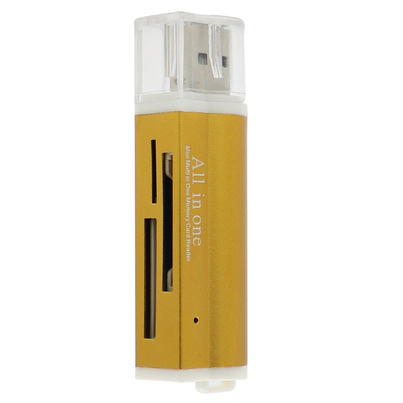 4 In 1 Card Reader USB To RS-MMC T-Flash Micro SD MS M2 Adapter For Laptop Accessories Cardreader Smart Memory SD Card Reader: Gold