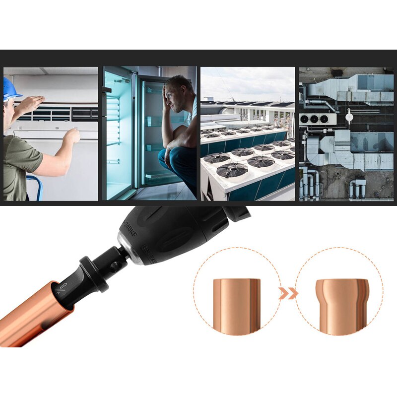 Pipe Expander Copper Tube Swaging Tools For Air Conditioner Refrigerator Flaring Takeover Tool Set Triangle Hex Shank Repair Kit