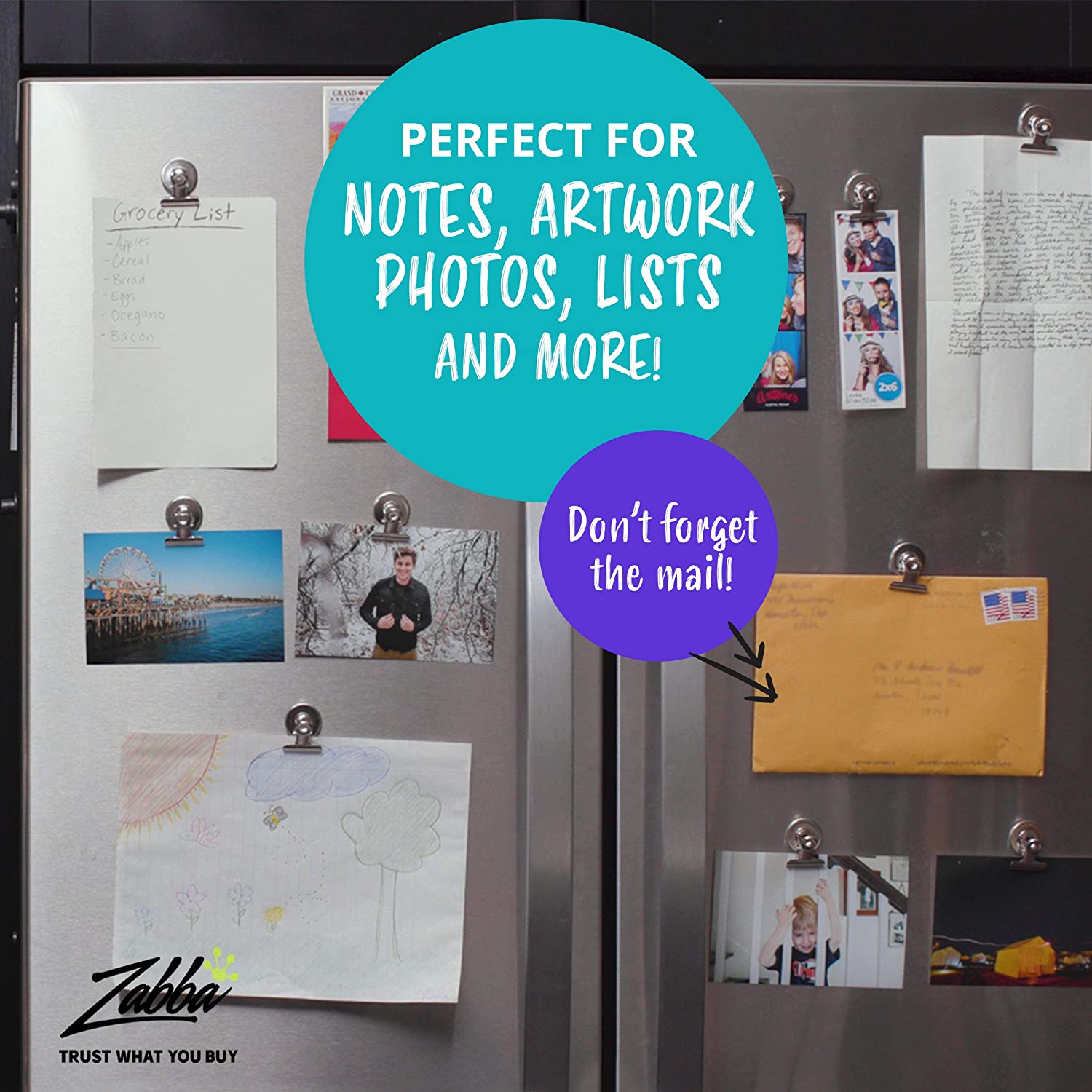 2Pcs Magnet Clips For Office Organizing Decorating Metal Clamp Paper Clips Magnetic Notepad Student School Office Supplies