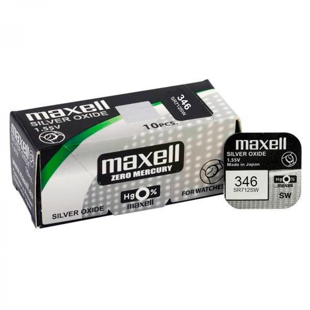 Pilas de boton Maxell bateria original Oxido de Plata SR712SW 1.55V blister 10X Uds