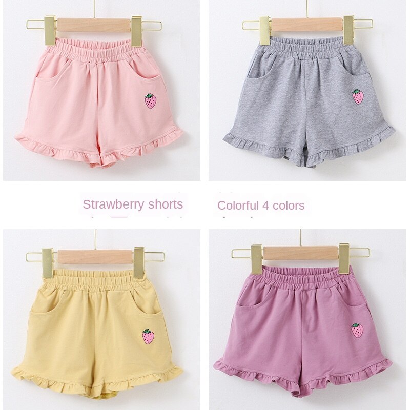 Shorts en coton pour enfants, vêtements pour bébés filles, imprimés de dessins animés, pantalons décontractés pour enfants, été