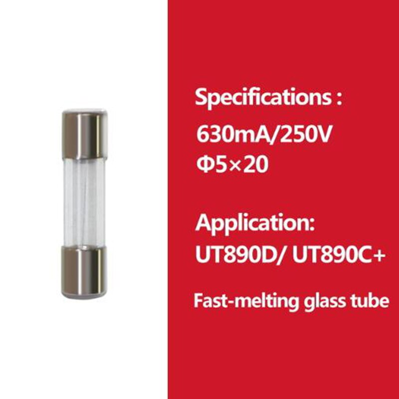 UNI-T Cartridge Fuse Fast Acting Fuse Porcelain Tube For Uni-t Multimeter UT61 UT139 UT890 UT39 UT105 UT171 Series.: 630mA 250V