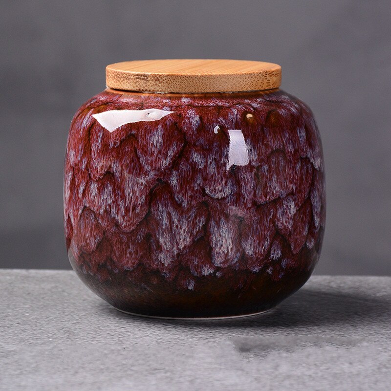 Céramique cuisine boîte à thé rétro Fission couleur thé Caddies conteneurs voyage boîte de rangement pot en porcelaine pour pot de café en poudre ZM720: G