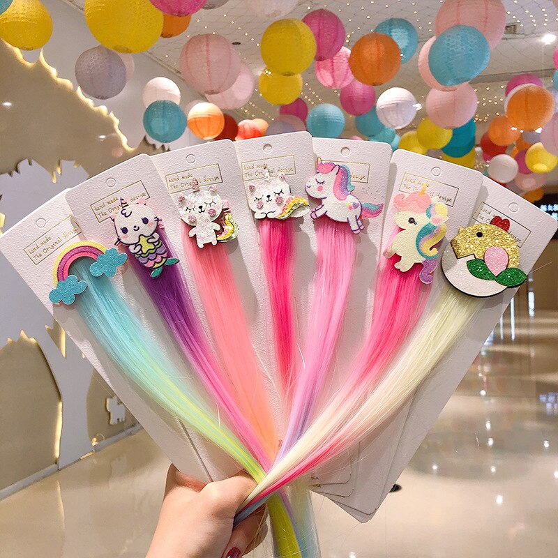 Girls Hairpiece Hair Clip Wig Hairpins Headwear Barrettes Baby Kids Wiggery Hair Pins Children Headdress Hair Accessories