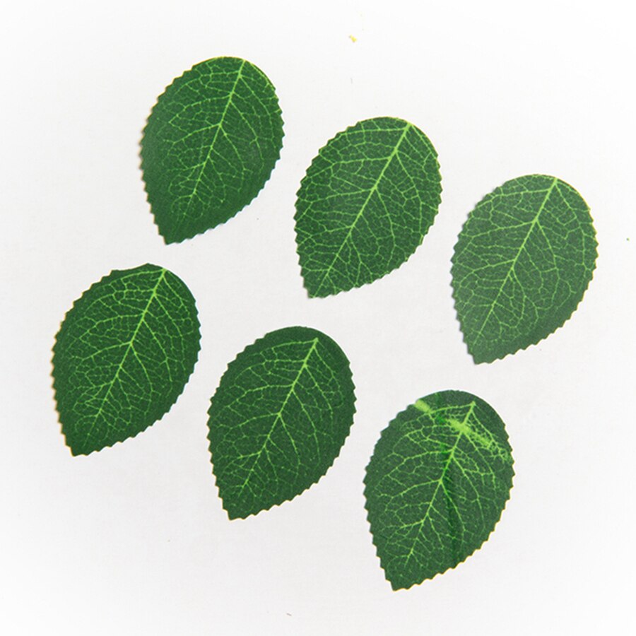 200 Uds rosas de seda hoja verde álbum de recortes de boda decoración del hogar Diy arreglo de flores hecho a mano accesorios plantas artificiales
