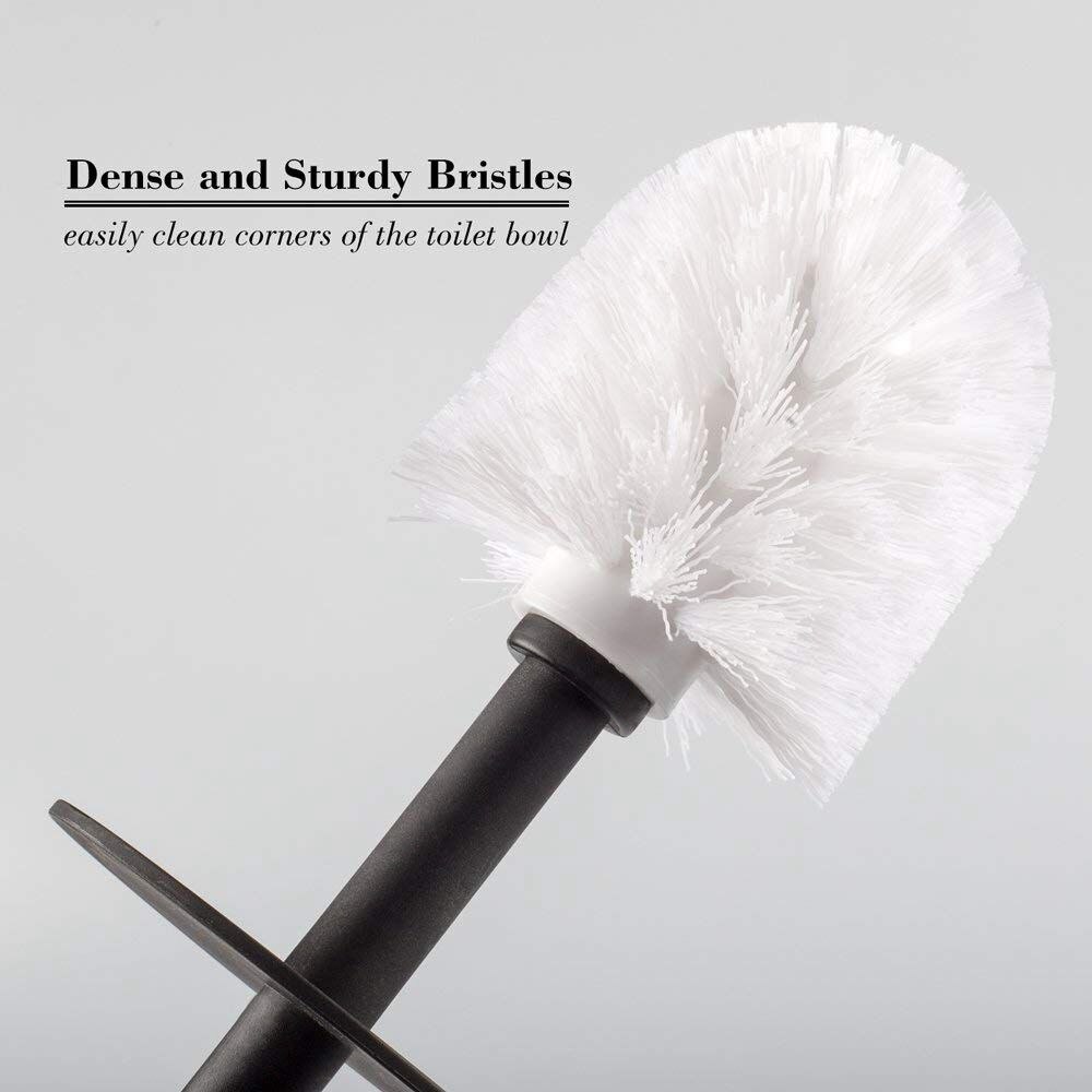 Wc Borstel Houder Set Toiletpot Borstel Met Houder Zwart Voor Badkamers Modern Met Deksel En Lange handvat