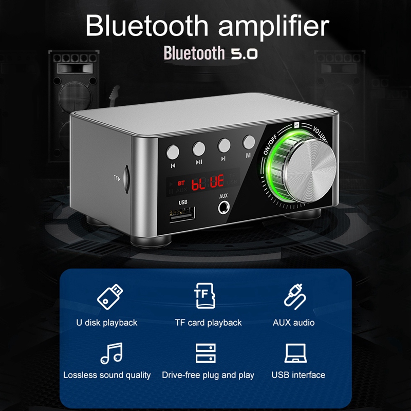 Amplificatore Stereo BT5.0 HIFI CB01 Mini 50W Con Riproduzione U-disk - Foto 6