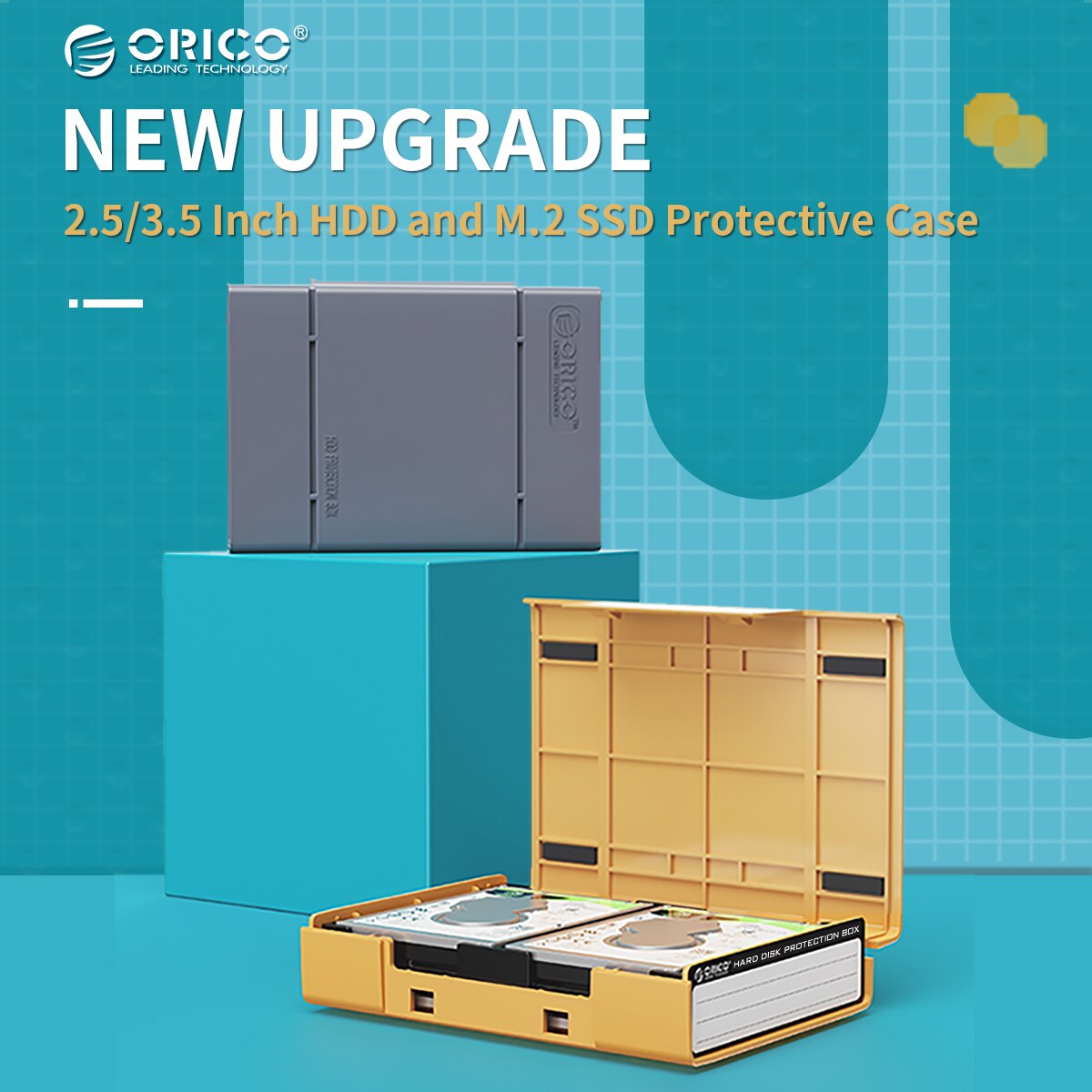 ORICO-caja de protección para disco duro M.2 de 2,5 pulgadas, caja de almacenamiento con etiqueta para SSD HDD de 2,5 &quot;y 3,5&quot; a prueba de golpes y polvo