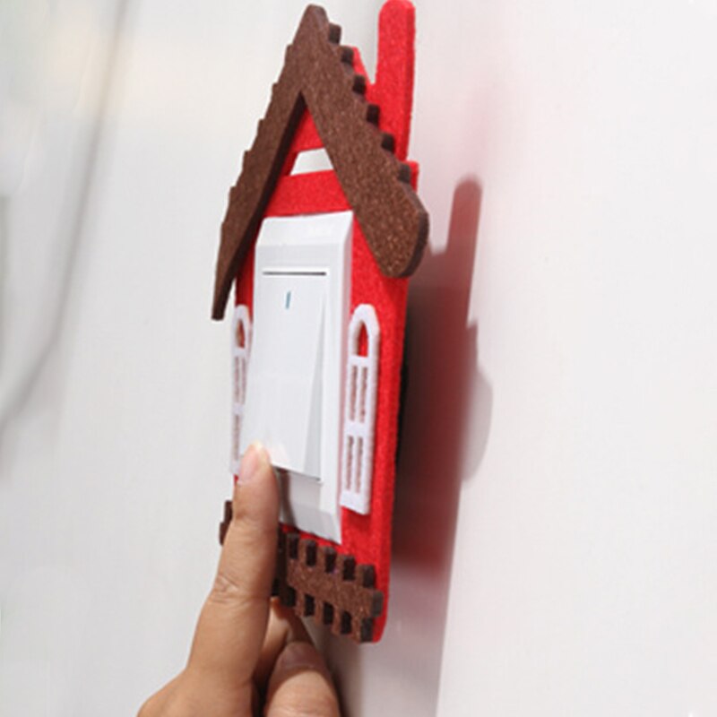 Cute cartoon felt switch stickers Hollow switch stickers home without hurting the wall Adhesive switch cover