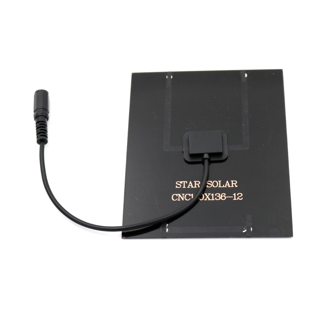 1.5/2/3/4.2/5/7w 12v solcellepanelkontakt  dc 5.5*2.1 plugg gjennomsiktig polycellemodul 9.6v 11.1v 26650 18650 3.2v 3.7v batteri
