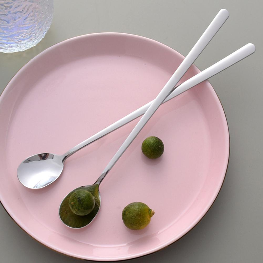 Metal Spoon Portable Anti-rust Stable Stainless Steel Spoon Breakfast Coffee Milk Teaspoon for Home