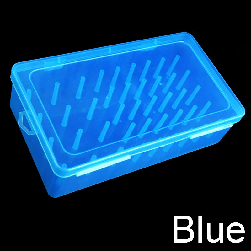 Transparent Thread Box Household Sewing Thread Storage Box Suitcase Container Craft Spool Storage Box: 42blue