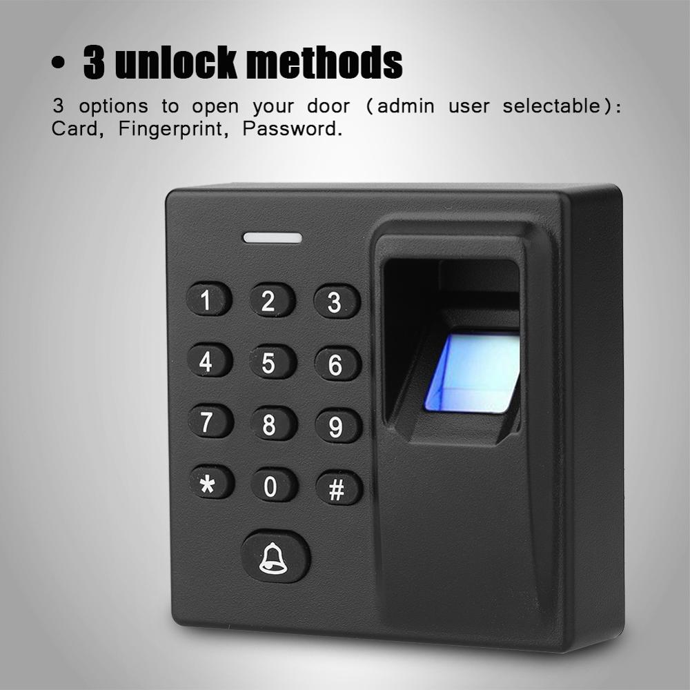 12V Biometric Fingerprint Recognization + RFID Card Reader Scanner + Password Backlight Keypad 125KHz Card Access Control Syetem