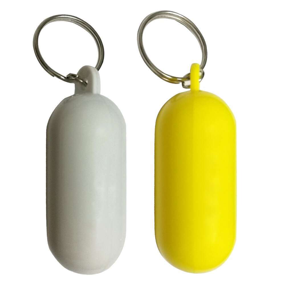 Kajak Schwimm Schlüsselring Fender Schwimmfähig Schlüssel Ring Marine Segelboot Float Kanal Keychain: White1Yellow1