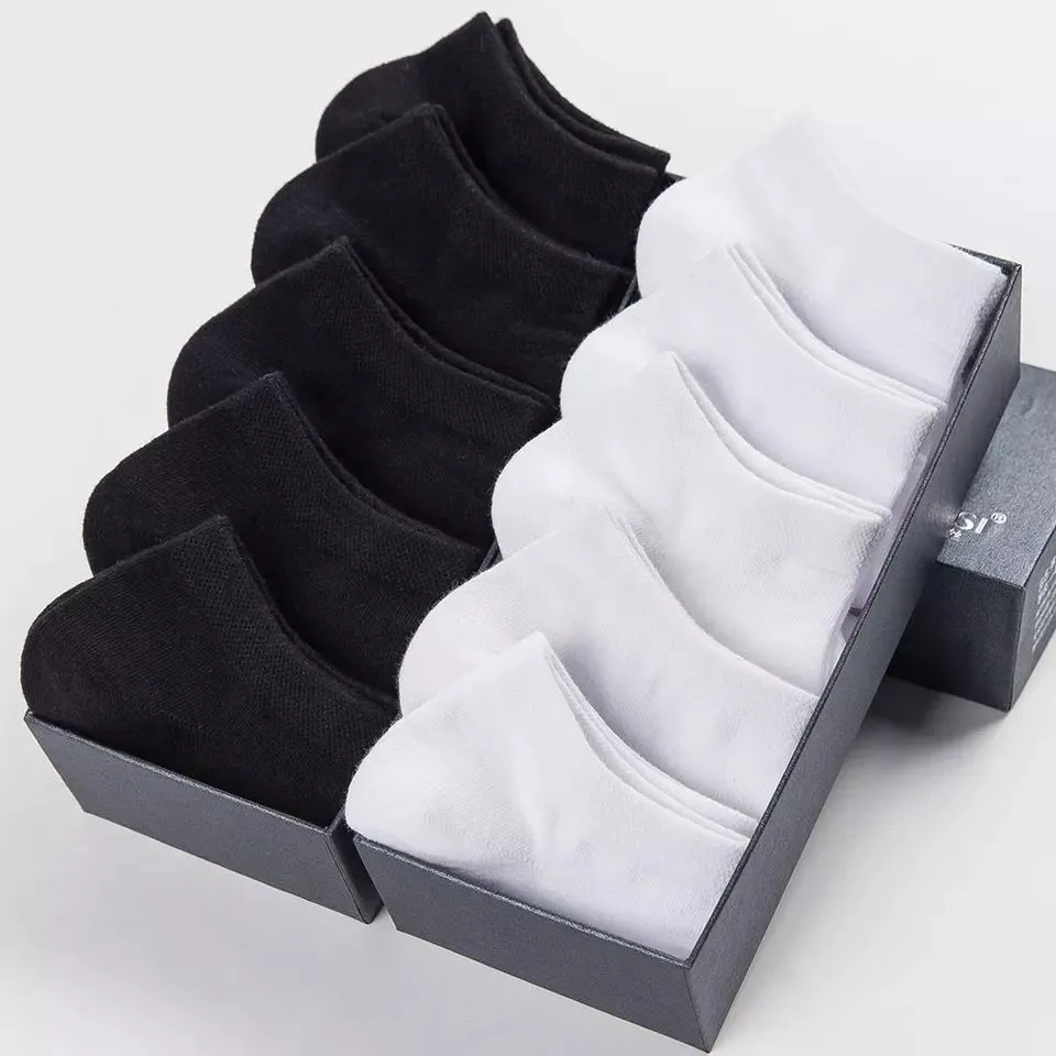 Chaussettes respirantes et confortables pour hommes, chaussettes d'affaires décontractées pour le bureau, chaussures de baskets, bas de travail, toutes saisons, 1 paire, 5 paires