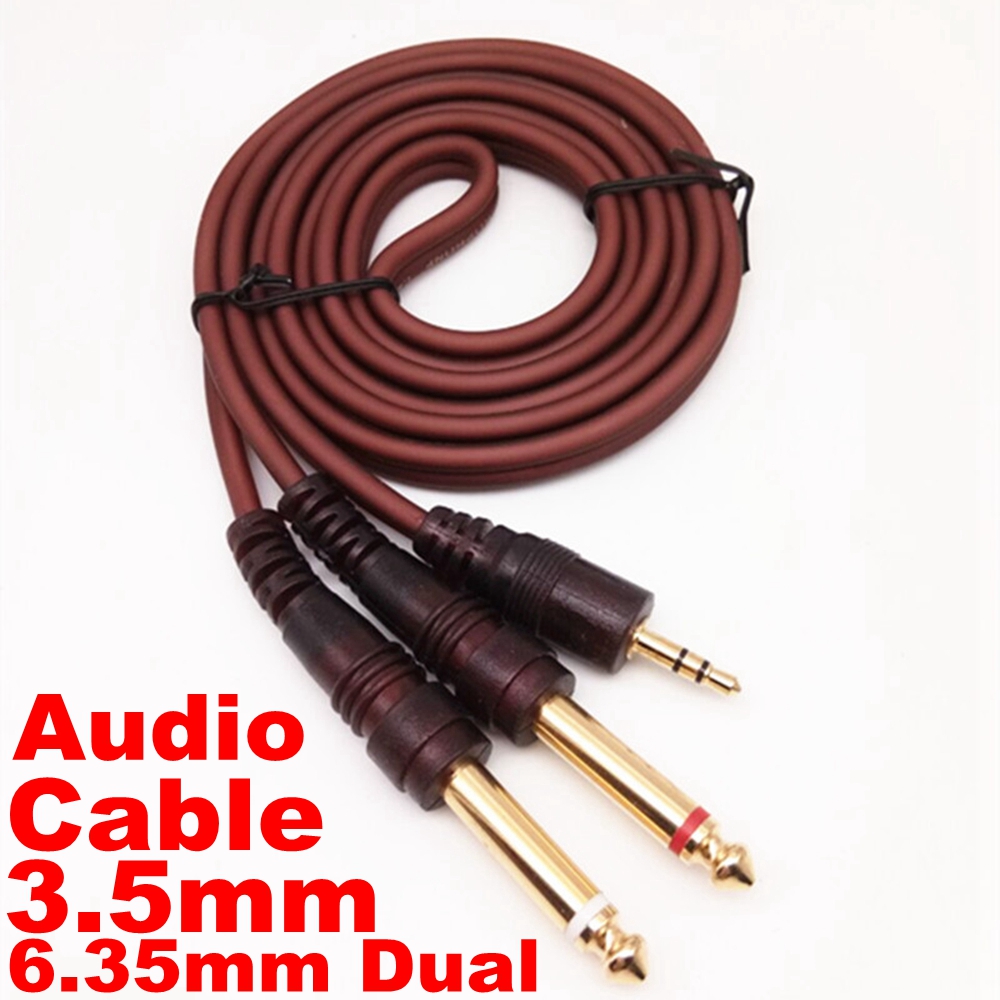 Cavo Audio Jack da 1 pz da 3.5mm a doppio adattatore da 6.5mm doppio Jack da 6.35mm maschio da 1/4 "a Jack stereo da 1/8" 3.5mm cavo aux