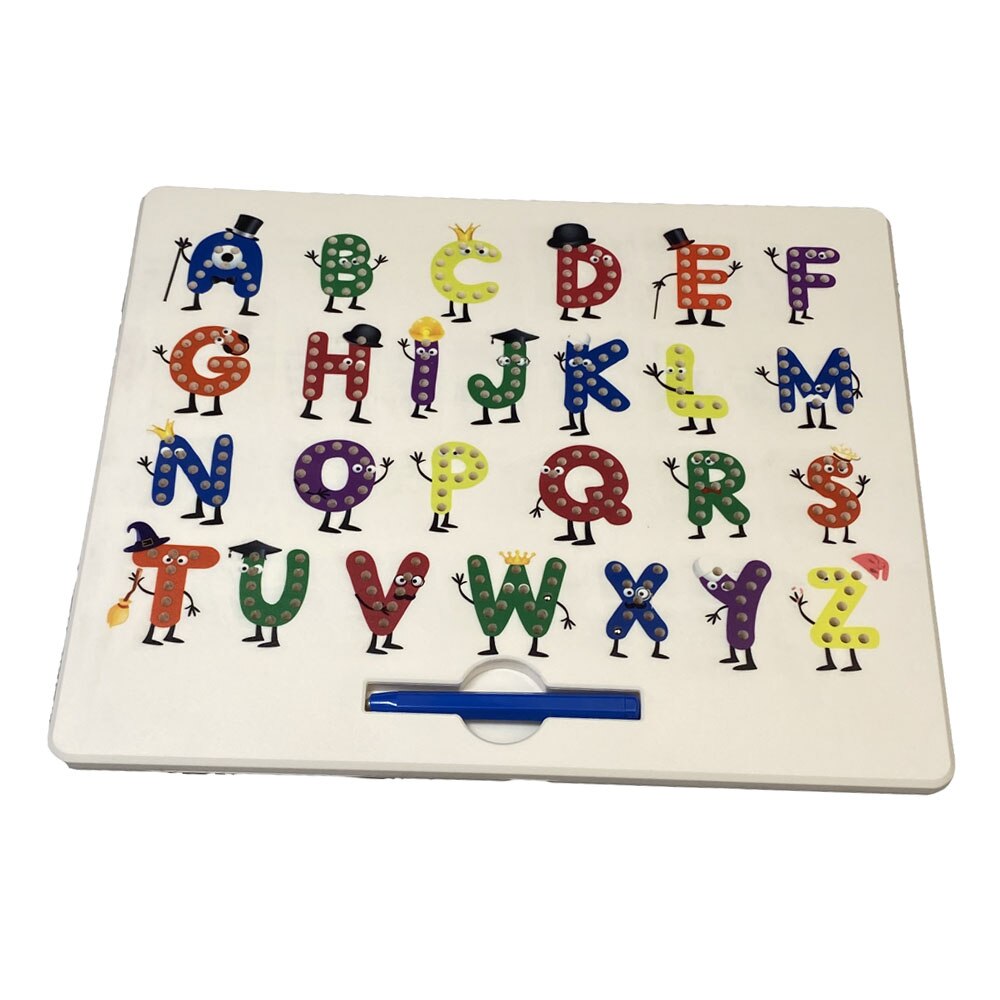 2 In 1 Magnetic Drawing Board Alphabet Letter Tracing Board Educational Letters Read Write Learning Alphabet Preschool: Blue