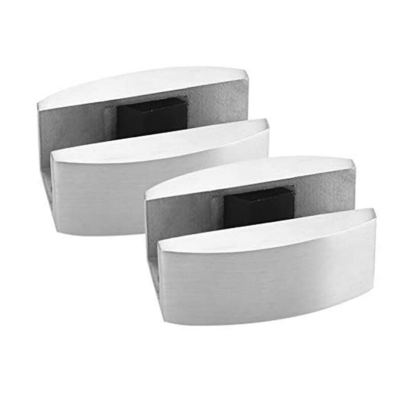 Guía de suelo de acero inoxidable para puerta corredera de vidrio, reemplazo de guía para puertas correderas sin marco, 2 uds.: Default Title