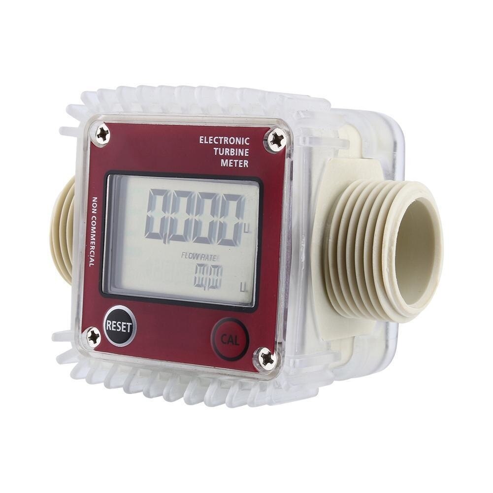 Digital LCD K24 Flow Meter Turbine Fuel Flow Tester For Chemicals Water Sea Liquid Flow Meters Measuring Tools Random Color