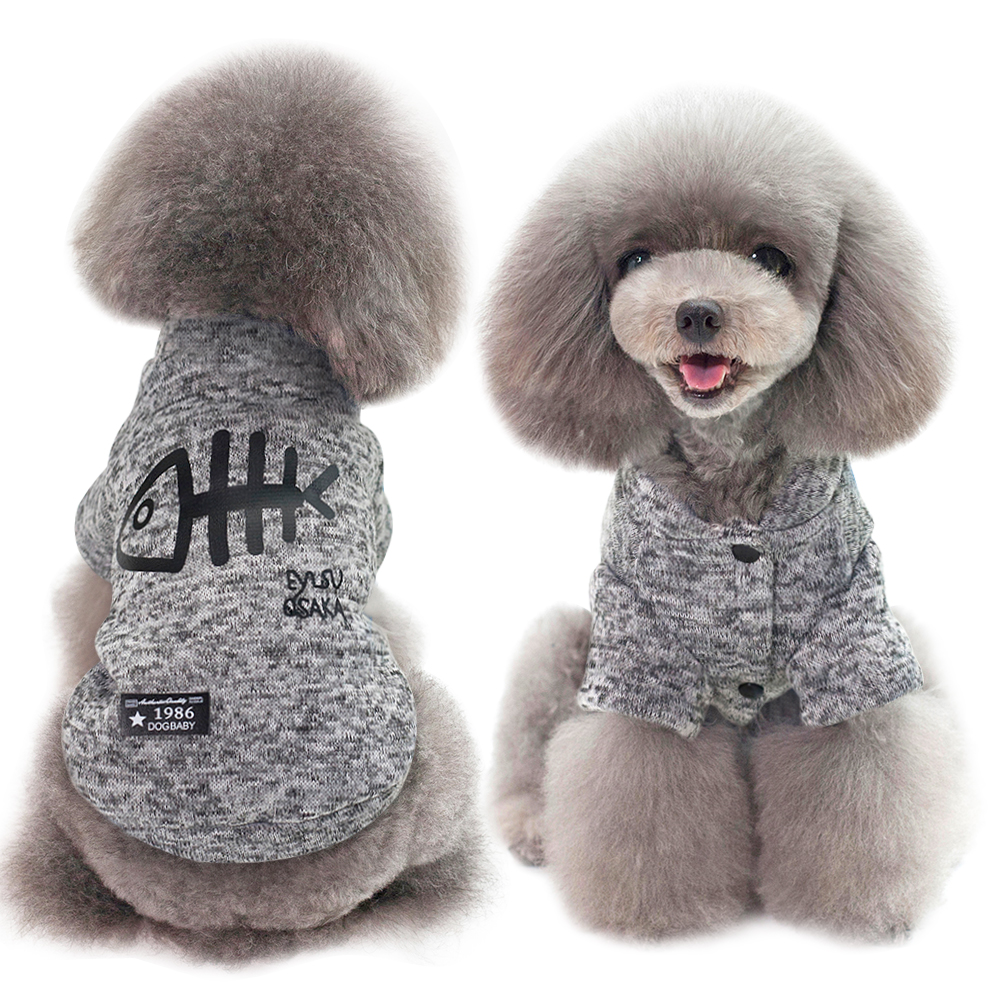 Dog Winter Clothes Small Pet Clothes French Bulldog Costume ropa para perro Cotton Pets Clothing Outfit for Small Dogs Chihuahua: XXL / GRAY