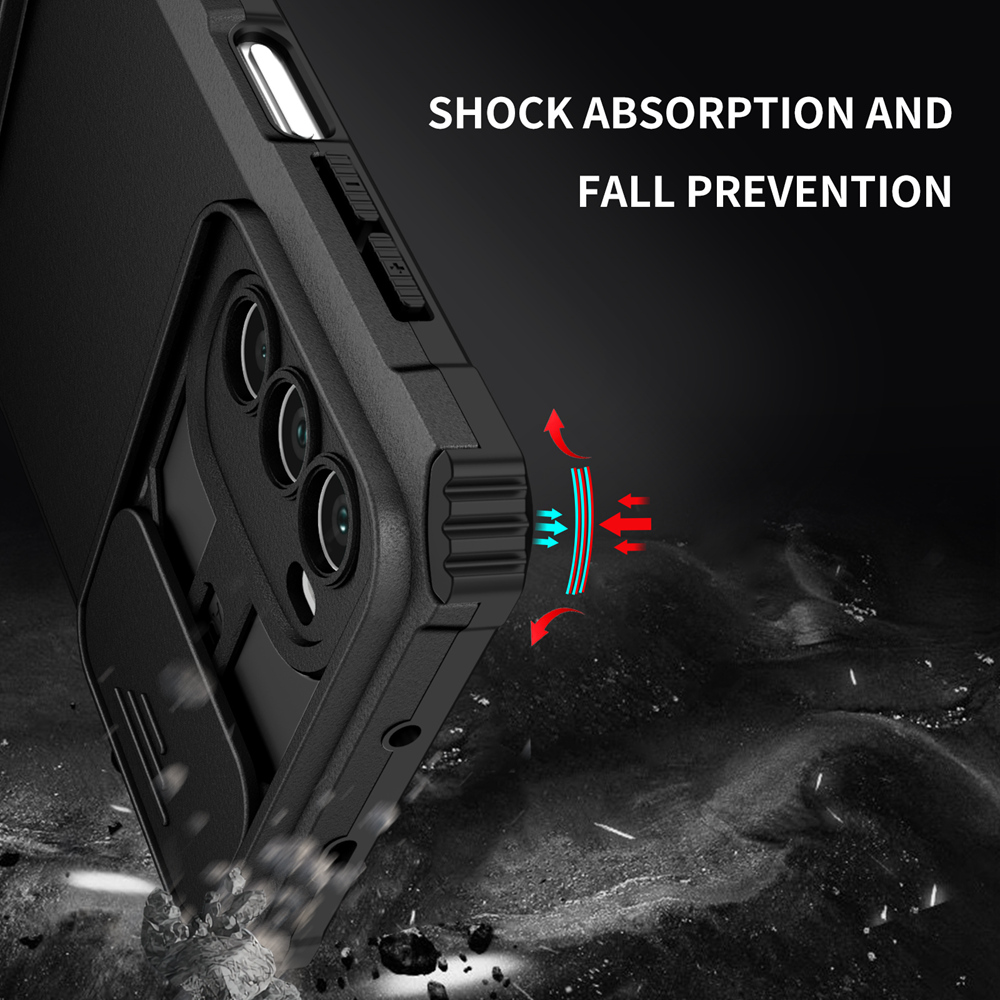 Shockproof Case for Motorola MOTO G52 G42 G22 G82 Push Pull Camera Protection Live Stand Phone Cover for MOTO G50 5G E32