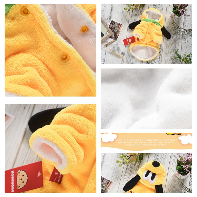 Yellow Cute Golden Retriever Dog Clothes Winter Fleece Soft Comfort Warm Pet Big Large Animal Costumes For Labrador Chihuahua