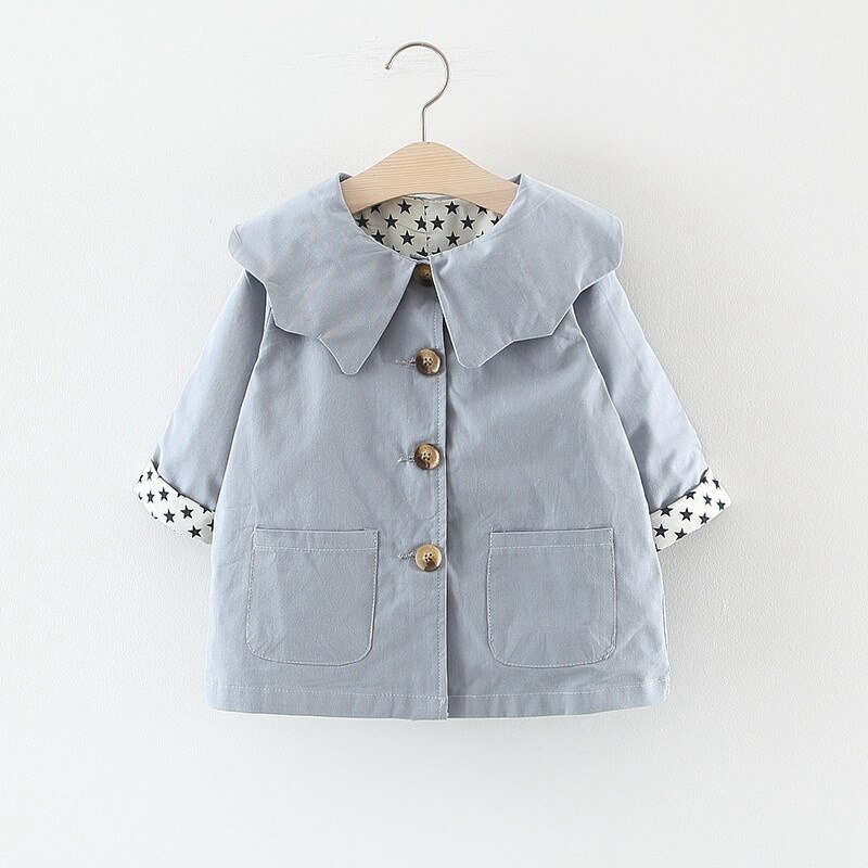 Herfst Jassen Geul Vest Voor Baby Meisjes Zuigelingen Kids Kinderen Turn-Down Kraag Lange Mouw Uitloper Jas Casaco s9701: Blue / 3T