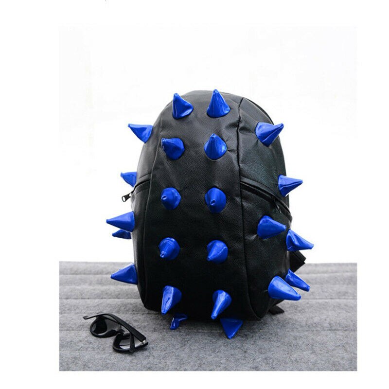 Boy Girl Hedgehog Spike Backpacks Spiky Punk Shoulder Bags School Bookbags: Blue / S