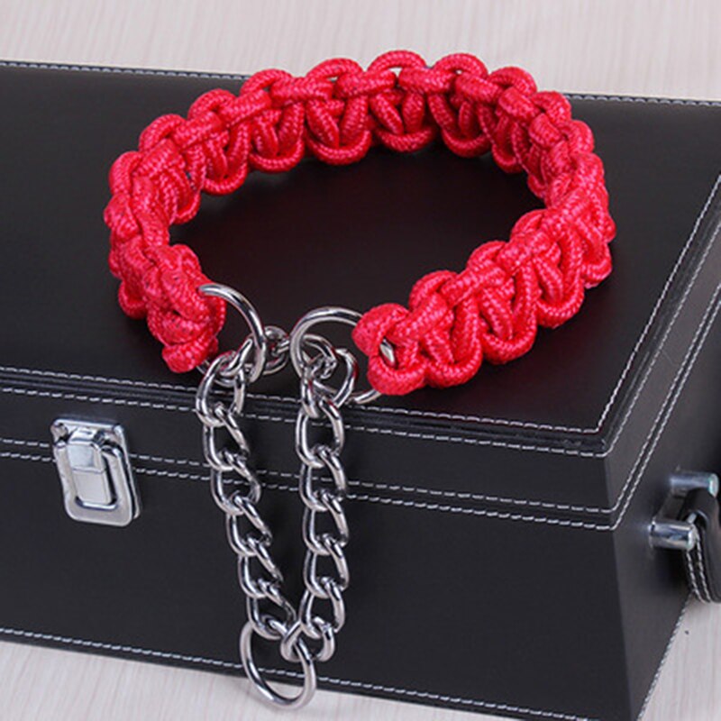 P Chain Adjustable Pet Collar Upgraded Color Large Dog German Shepherd Walk The Dog For Medium and large Dogs: Red / XL