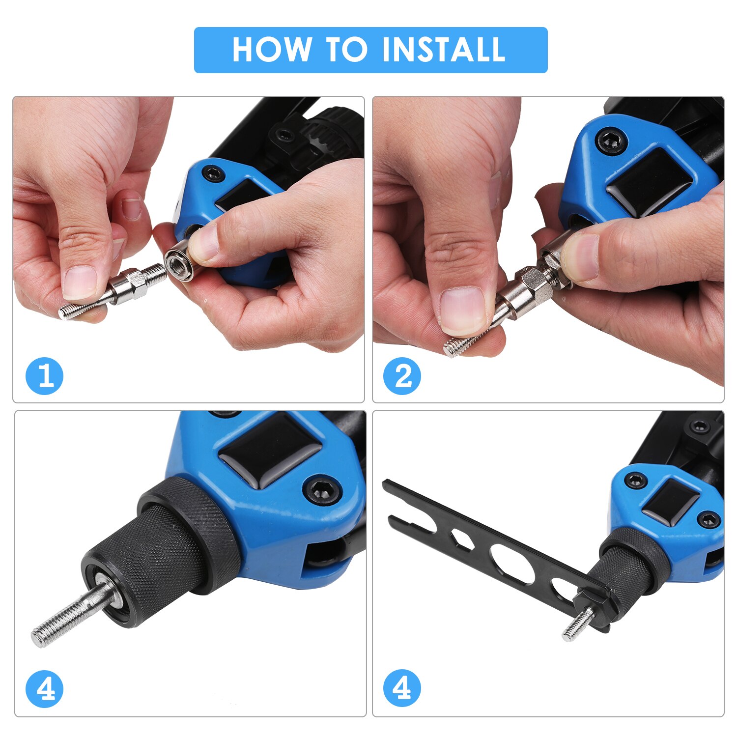 110Pcs Hand Rivet Nut Tool Riveting Tool Set Rivet Nut Setter Kit with 100pcs Assorted Rivet Nuts 7 Metric Mandrels Rivet Nut