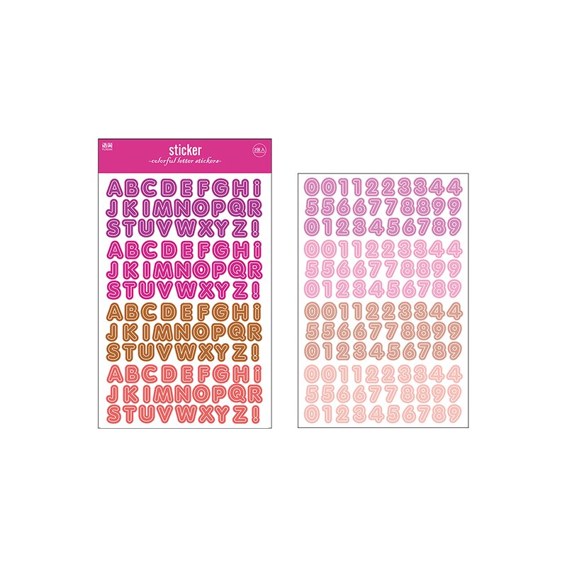 2Sheets Cute Color Letter Stickers Ribbon Alphabet Sticker Kawaii Scrapbooking Photo Album Planner Decoration Korean Stationery: 2