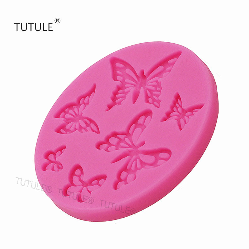 Moldes de silicona con forma de mariposa para Fondant, pasta de goma de mascar para manualidades de Chocolate, arcilla polimérica de resina, arcilla metálica, molde de porcelana
