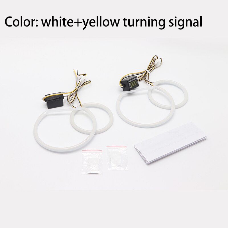 LED SMD Cotton Light Switchback Angel Eye Halo Ring DRL Kit for BMW E66 E65 Facelift 750I 760i 750Li 760Li 2006 2007: white and yellow