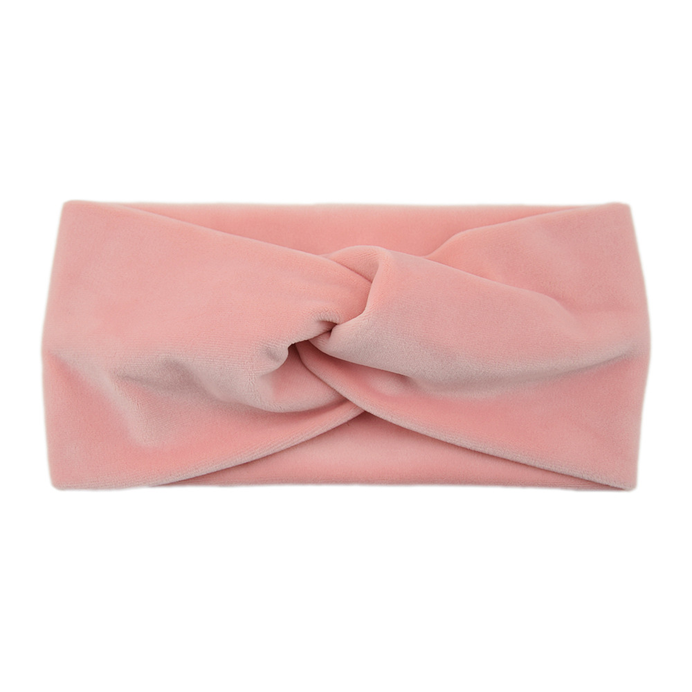 Vinter enkelt korsbånd for kvinner håndlaget ensfarget elastisk knute turban bandasje yoga hårtilbehør: Rød