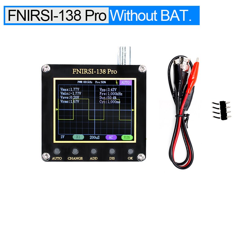 FNIRSI-138 PRO Handheld Digital Oscilloscope 2.5MSa/s 200KHz Analog Bandwidth Support AUTO,80Khz PWM And Firmware Update: Without BAT.