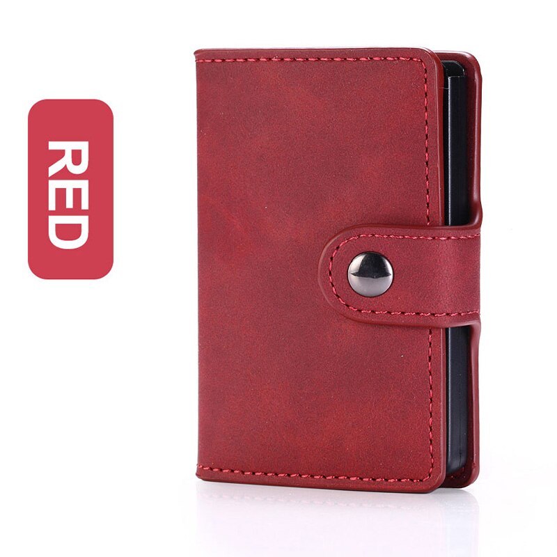 DIENQI Rfid Carbon Fiber Leather Men Wallets Card Holder Slim Thin Mini Smart Wallet Black Male Wallets Small Walet: Red