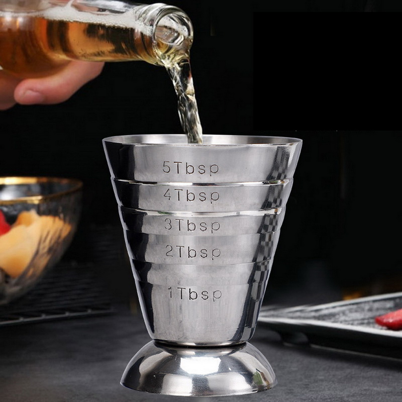 Vaso de medición de 75ml, onza, Jigger, Bar, cóctel, bebida, mezclador, licor, taza de medición, taza de café de acero inoxidable, Mojito