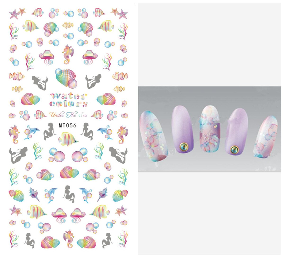 1pcs Nail Art Stickers Flamingo Coconut Tree Adhesive Nail Art Decorations Summer Beach Series Nail Stickers: MP321T56
