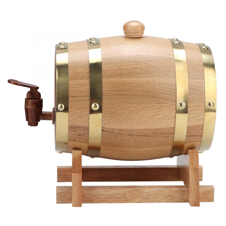 Cubo de vino para elaboración de cerveza casera, barril de vino de madera de roble Vintage de 1,5 l, accesorios para elaboración de cerveza casera, barril de vino