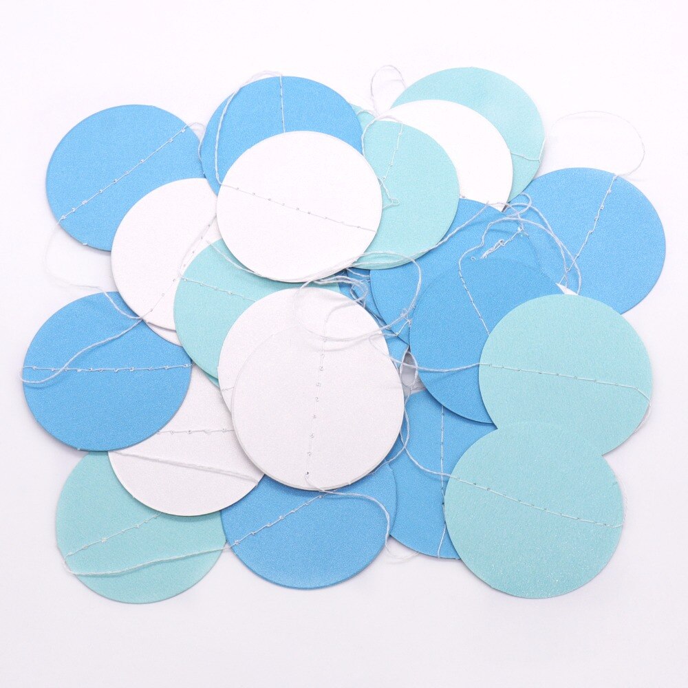 4m roze blauwe ronde papieren slingers met druppels, papieren slingers, bruidsdouches, geslachtsonthulling baby, doe-het-zelf decoraties voor verjaardagsfeestjes