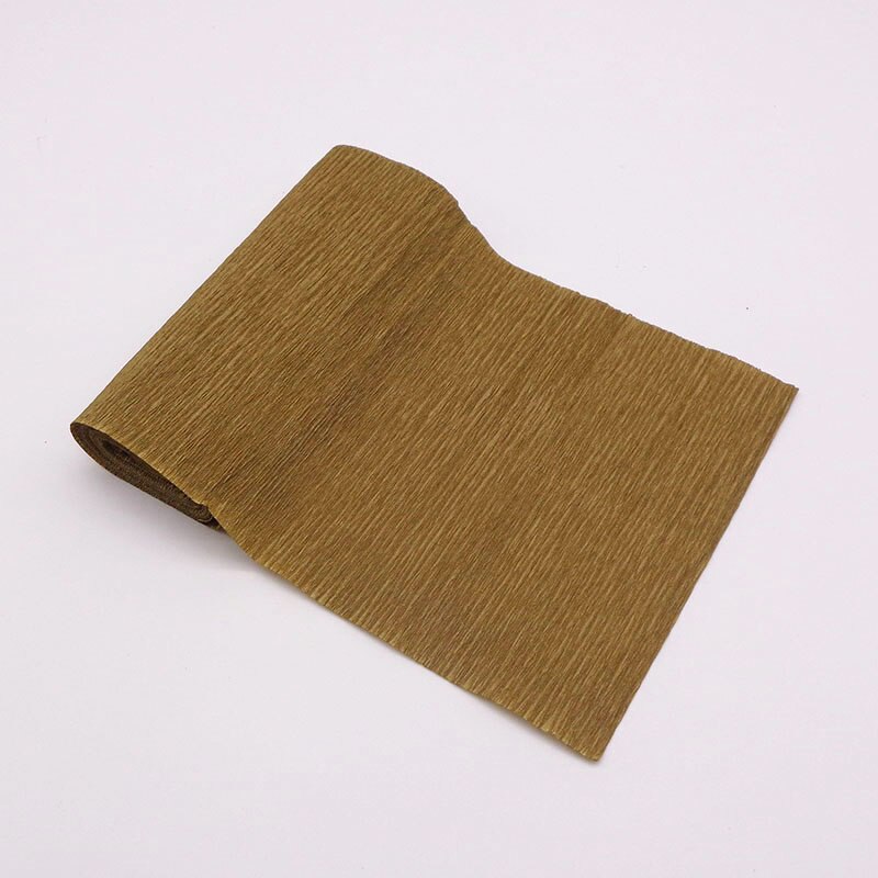15*250cm Decorative Origami Crinkled Crepe Paper Craft DIY Flower Make Wrapping Fold Scrapbooking Party Backdrop Decoration: Brown