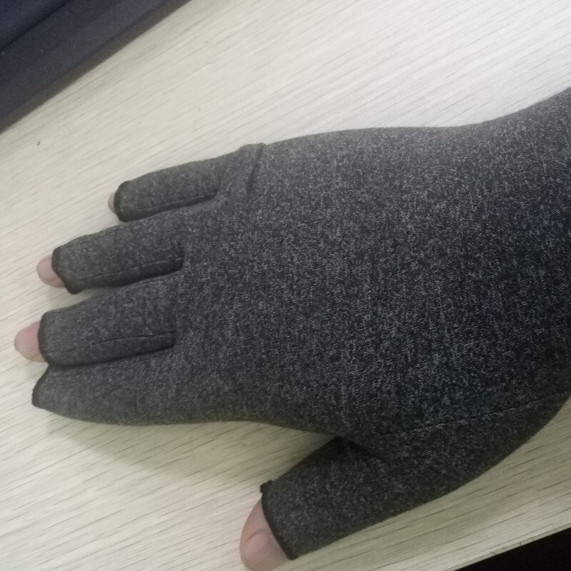 Cotton Half-Finger Gloves Pressure Gloves Flaxen Gray Gloves Cycling Sports Gloves Accessories for Fishing Men Women S-XL