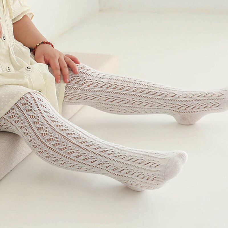 Summer Thin Baby Tights Hollow Mesh Breathable Baby Girls Tights Solid Color Infant Toddler Stockings Kids Pantyhose