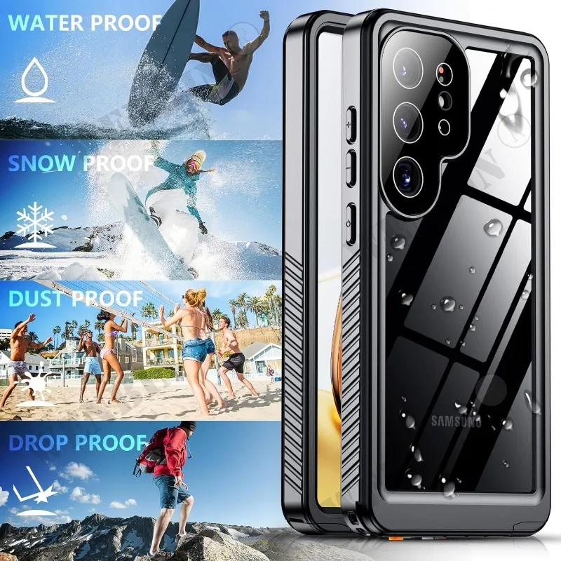 IP68 Waterproof Case For Galaxy S25 S24 S23 Ultra Plus A16 A35 A55 5G Metal Aluminum Swimming Phone Luxury Cover Capa Fundas