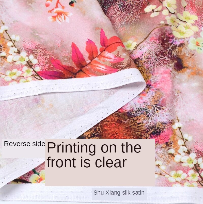 Chinese Zijde Stof Door De Meter Pure Zijde Katoen Hoogwaardige Voor Jurk Bloemen Rok Cheongsam Flower Gedrukt Zachte brocade Naaien